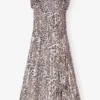 Leopard Stretch Sequins Long Dress
