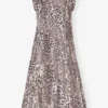 Leopard Stretch Sequins Long Dress