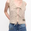Leopard Tie String Vest