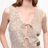 Leopard Tie String Vest