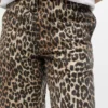 Leopard Washed Cotton Canvas Drawstring Pants