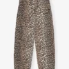 Leopard Washed Cotton Canvas Drawstring Pants