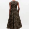 Metallic Cloque Long Dress
