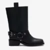 Mid Shaft Biker Boot in Black