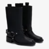 Mid Shaft Biker Boot in Black