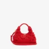 Mini Hobo Bag in Red Crochet