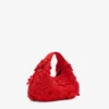 Mini Hobo Bag in Red Crochet
