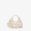 Mini Hobo Bag in White Crochet
