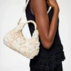 Mini Hobo Bag in White Crochet