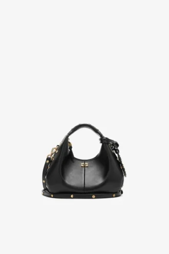 Mini Hobo Bag Studs in Black