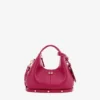 Mini Hobo Bag Studs in Red