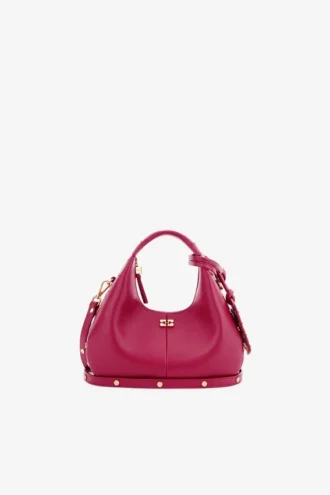 Mini Hobo Bag Studs in Red