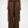 Pants in Brown Satin