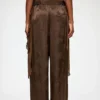 Pants in Brown Satin