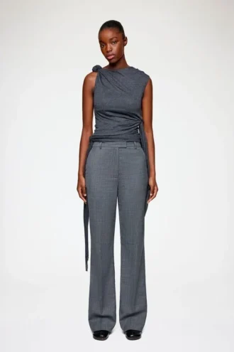 Pants in Grey Wool Melange
