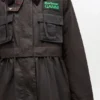 Peplum Wax Jacket in Green