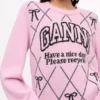 Pink Graphic Bow Sweater