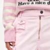 Pink Washed Cotton Twill Pants