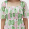 Pleated Georgette Midi Smock Dress