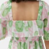 Pleated Georgette Midi Smock Dress