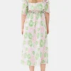 Pleated Georgette Midi Smock Dress