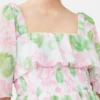 Pleated Georgette Midi Smock Dress