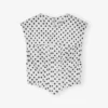 Polka-Dot Satin Corset Blouse