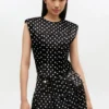 Polka-Dot Satin Corset Top