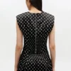 Polka-Dot Satin Corset Top