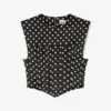 Polka-Dot Satin Corset Top