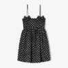 Polka-Dot Satin Mini Dress