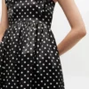 Polka-Dot Satin Mini Dress