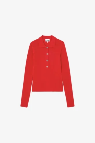 Polo Shirt in Red Merino