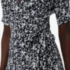 Printed Crepe Wrap Dress