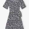 Printed Crepe Wrap Dress