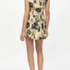 Printed Marl Mesh Corset Mini Dress