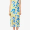 Printed Mesh Slip Dress