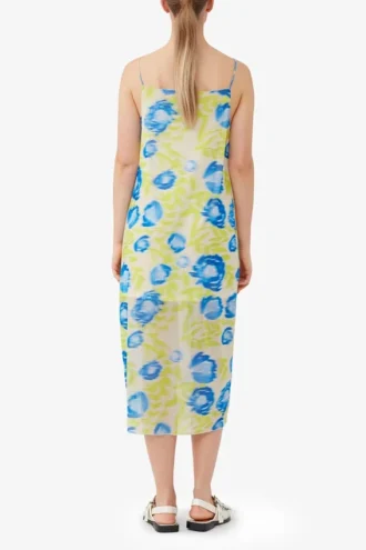Printed Mesh Slip Dress