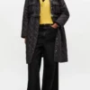 Quilted Long Coat in Black