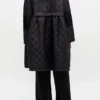 Quilted Long Coat in Black