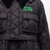 Quilted Long Coat in Black