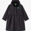 Quilted Long Coat in Black
