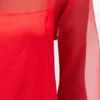 Red Organza Circle Collar Dress