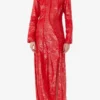 Red Sequins Maxi Dress