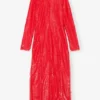 Red Sequins Maxi Dress