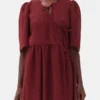 Red Sheer Tie String Wrap Dress