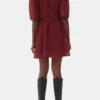 Red Sheer Tie String Wrap Dress