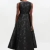 Satin Cloque Long Dress