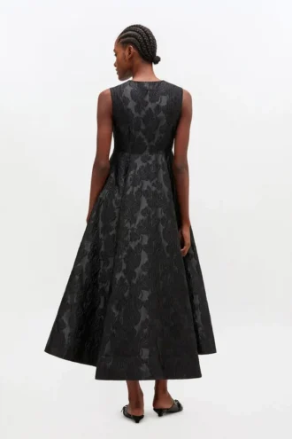 Satin Cloque Long Dress
