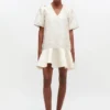 Satin Cloque Mini Dress